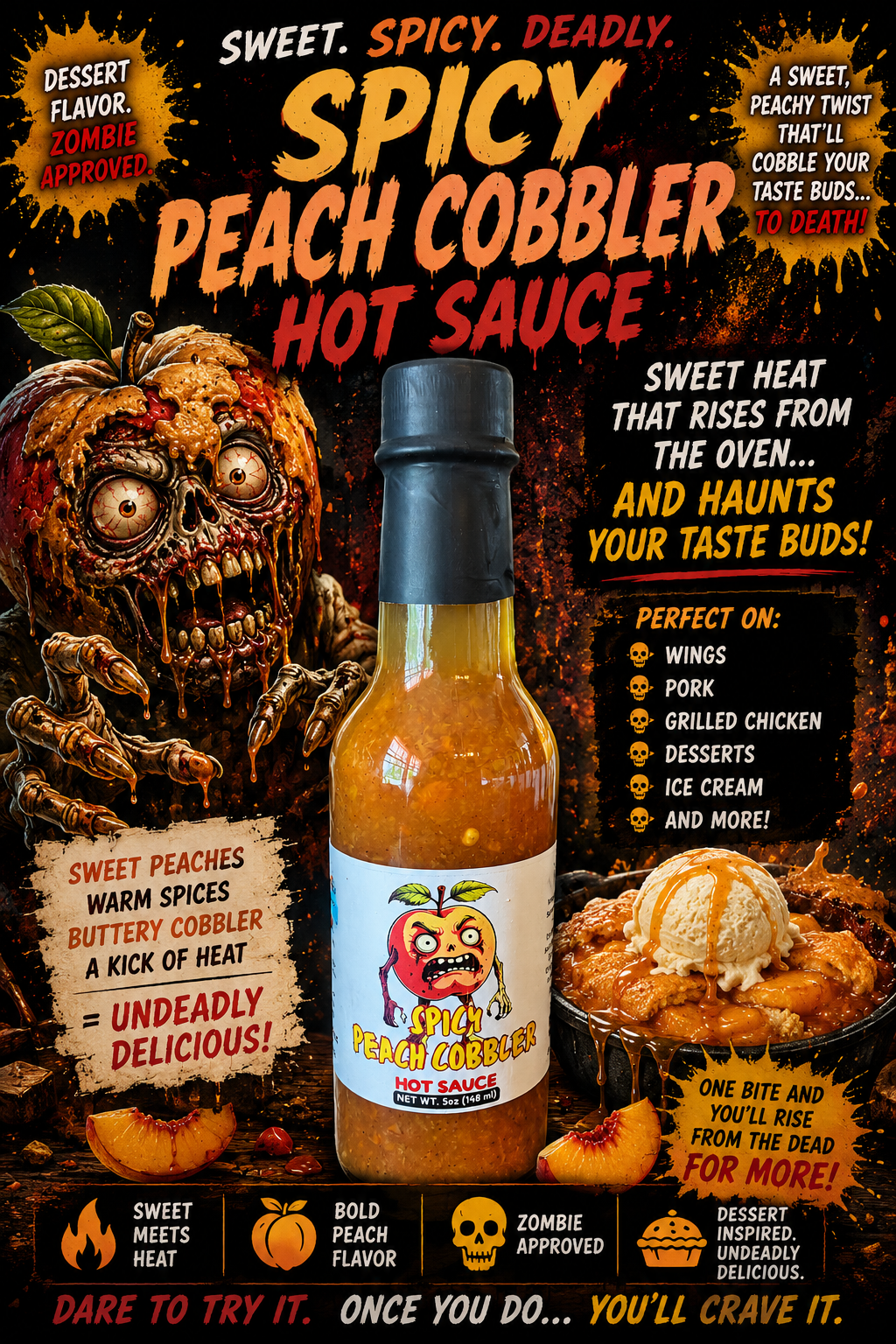 Spicy Peach Cobbler Hot Sauce